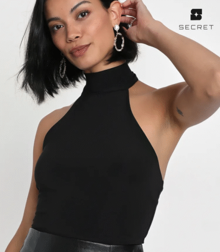 Back Bow Tie Hollow Out Crop Tank Top