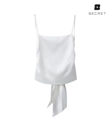 Back Bow Tie Hollow Out Strap Tank Top