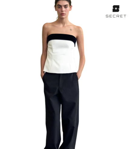 Strapless Back Bow Tie Crop Tank Top