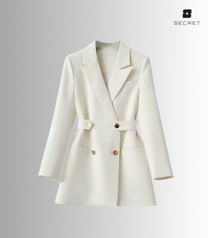 Women's solid color suit coat – long sleeve business blazer with breasted button design, perfect for office and casual wear.
