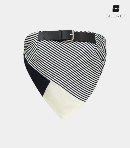 Strapless Front Buckled Striped Tank Top