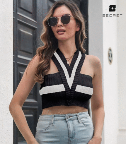 Knitted Sleeveless Crop Tank Top
