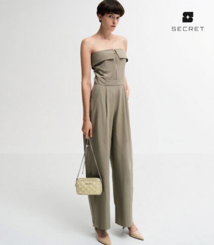 Strapless Zipper Fly Jumpsuit