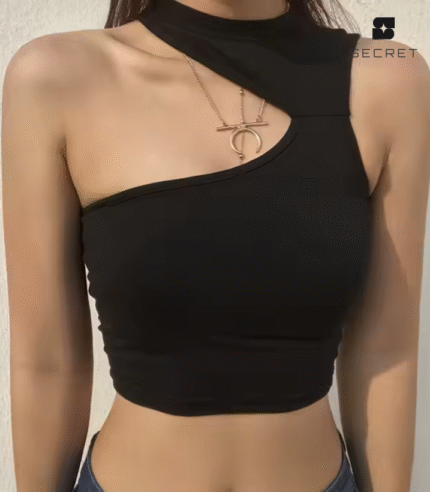 Irregular Shoulder Backless Tank Top