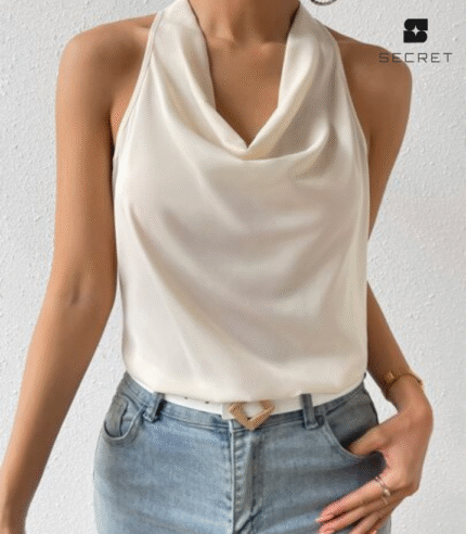 Elegant Halter Deep V Backless Tank Top