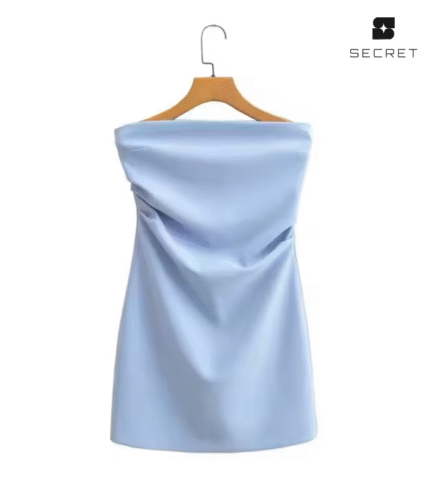 Strapless Pleated Mini Dress