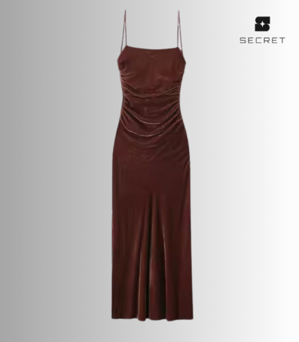 Pleated Spaghetti Strap Maxi Slip Dress